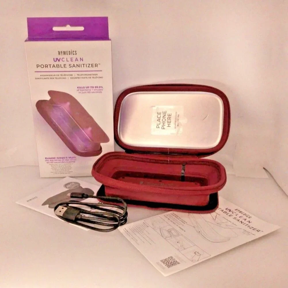 HOMEDICS Phone Sanitizer Adult OS White New‎ UV Clean Collapsible USB
